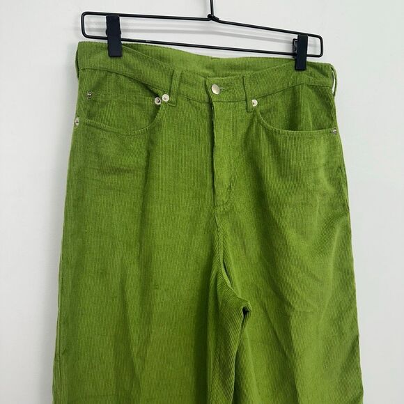 Frances Valentine Women’s Jane Moss Green Wide Leg Crop Corduroy Pant - Picture 8 of 11